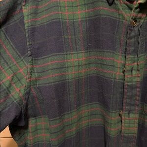 Lands end plaid shirt in blue and green